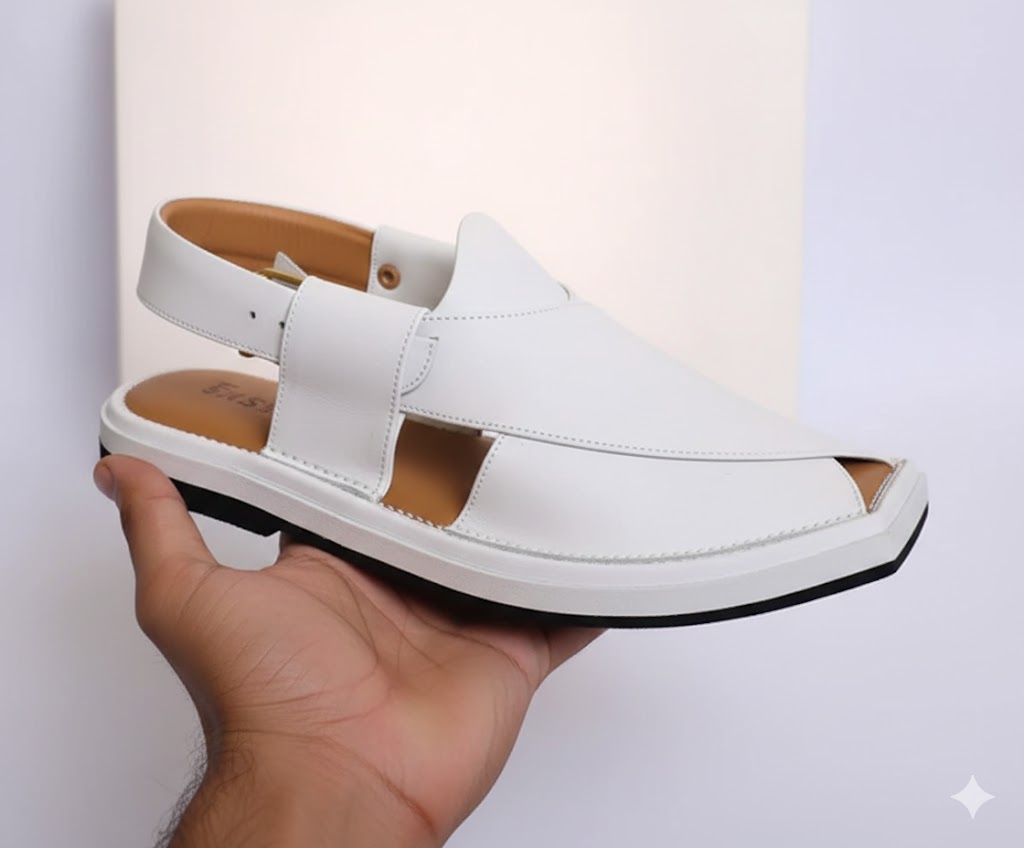 Lumina White Horizon Premium Handmade Peshawari Chappal (10 Hazar + Orders Dispatched